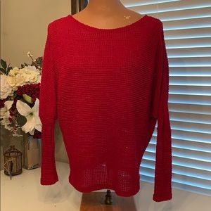 Super soft red dolman blouse